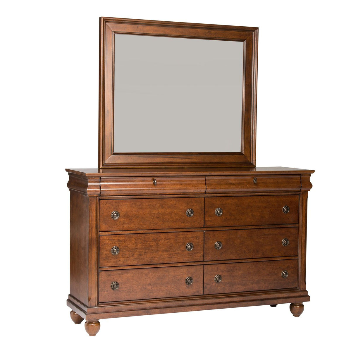 Rustic Traditions - Sleigh Bed, Dresser & Mirror