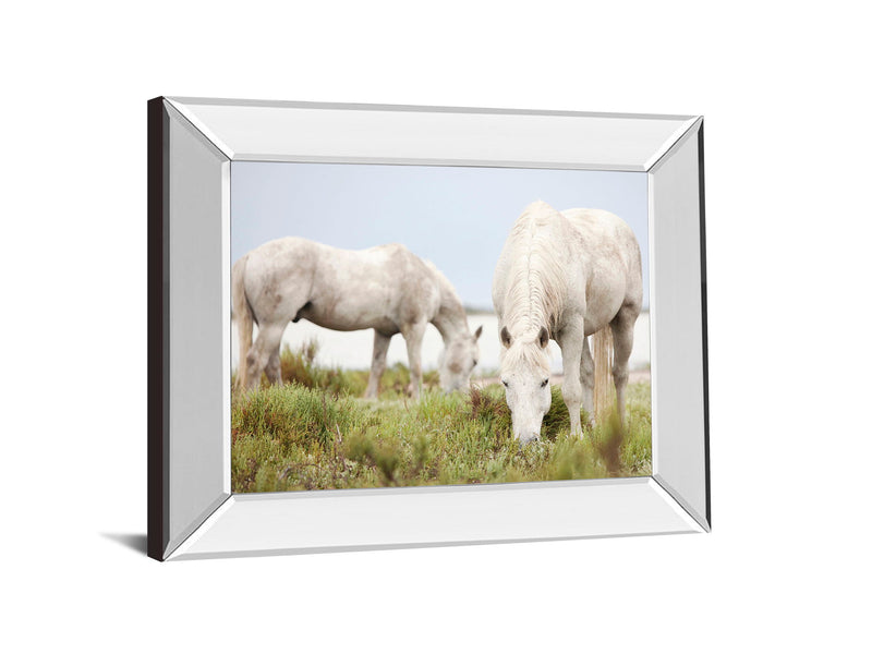 Peace By Irene Suchocki - Mirror Framed Print Wall Art - Beige