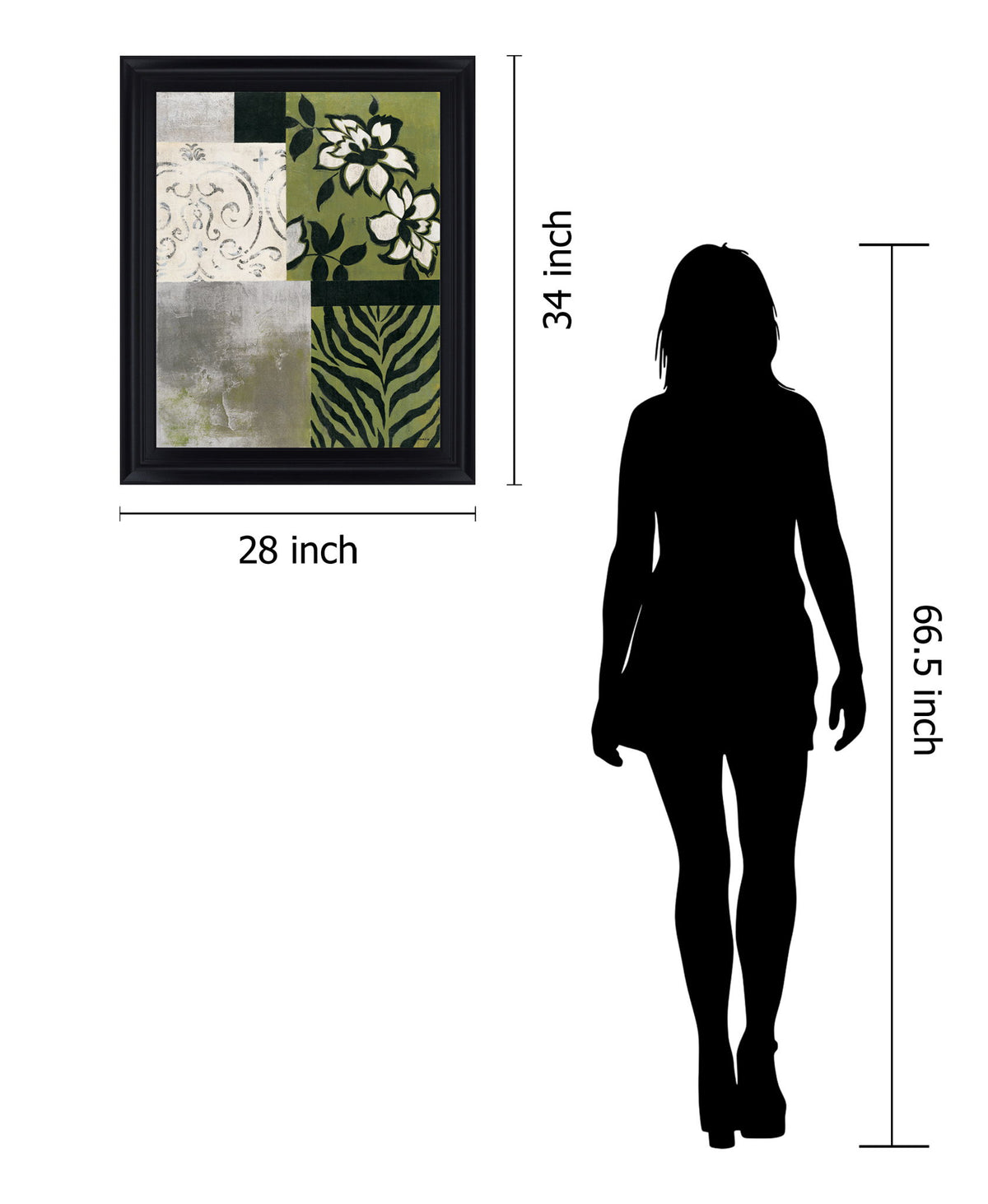 Verdant Mélange - 28" x 34" Framed Wall Art - Green