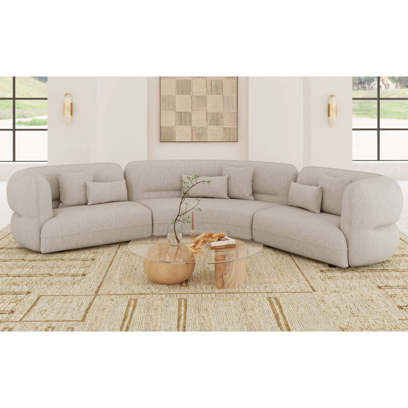 Four Seasons - Sectional Set With 6 Pillows - Camel
