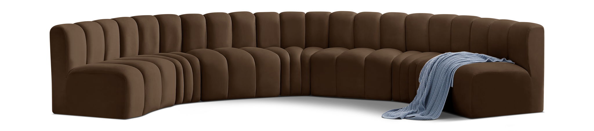 Arc - Velvet 7 Piece U-Shaped Modular Sofa