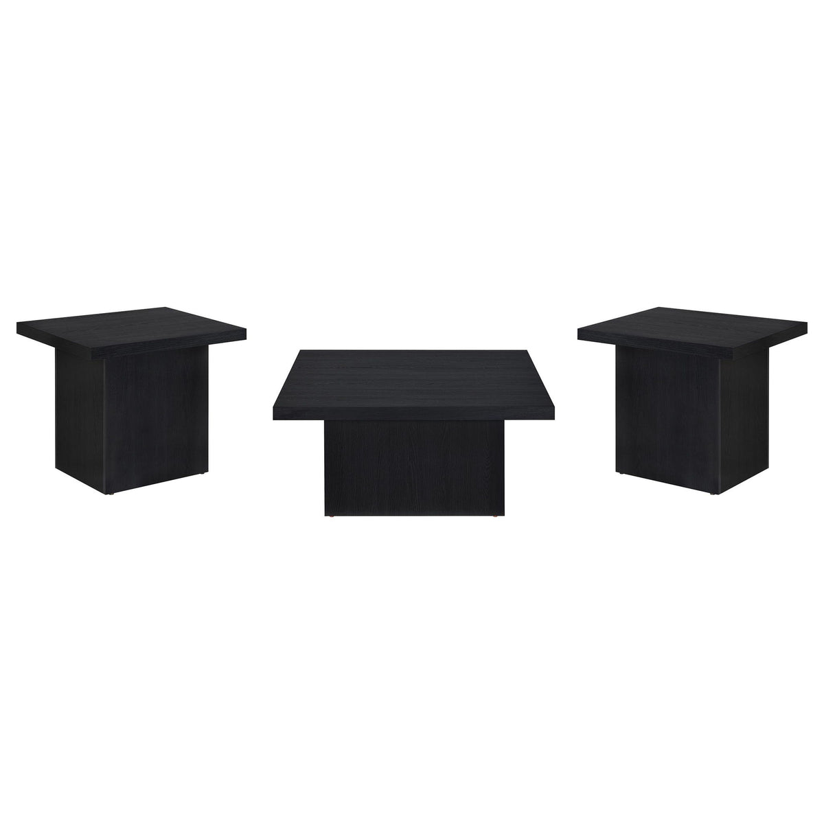 Devar 3-piece Square Cocktail Coffee End Table Set Black
