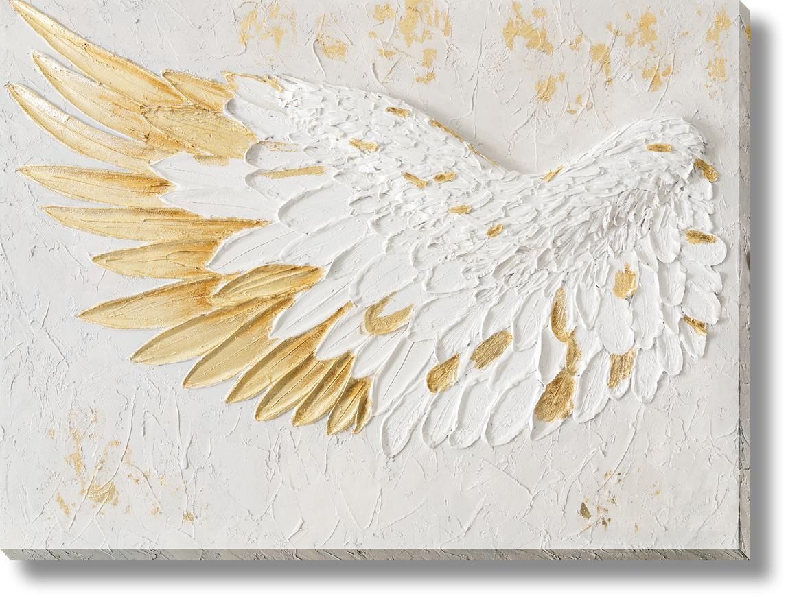Gilded Uplift - 35" x 47" Framed Wall Art - White
