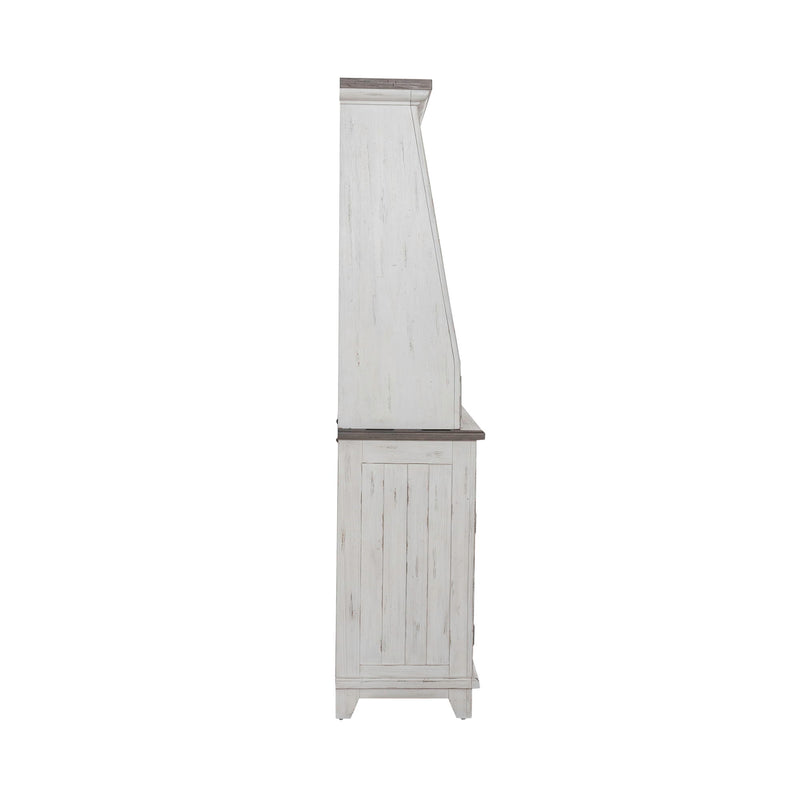River Place - Server & Hutch - Riverstone White & Tobacco