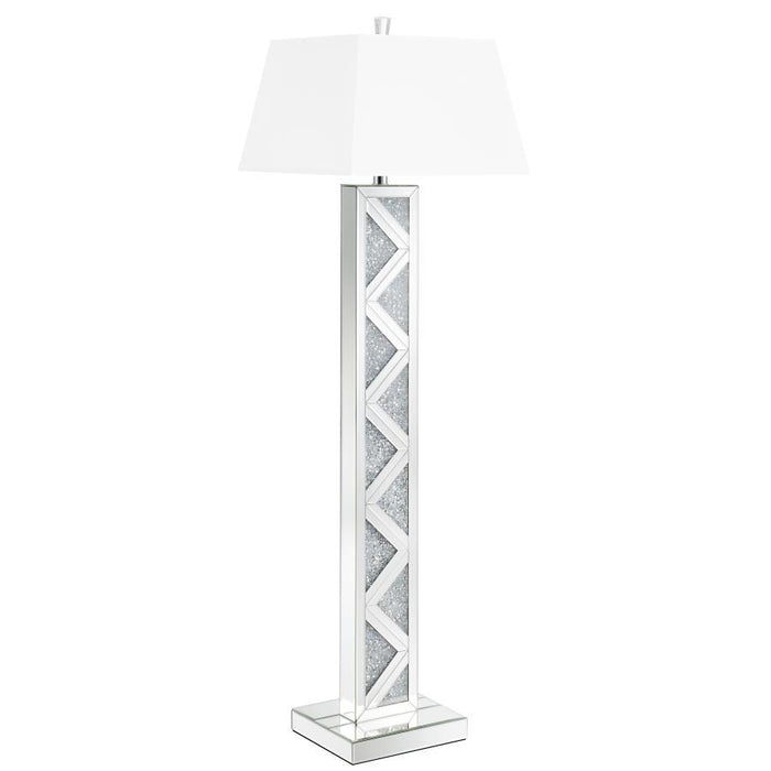 Carmen - Empire Mirrored Acrylic Floor Lamp - Silver