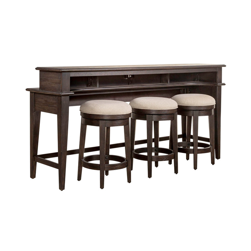 Mill Creek - 4 Piece Console Set (Bar Console & 3 Stools) - Peppercorn