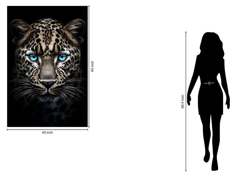 Azure Gaze Majesty - 40" x 60" Framed Wall Art - Black