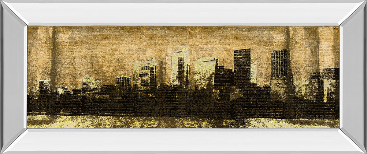 Defined City I By Sd Graphic Studio - Mirror Framed Print Wall Art - Beige
