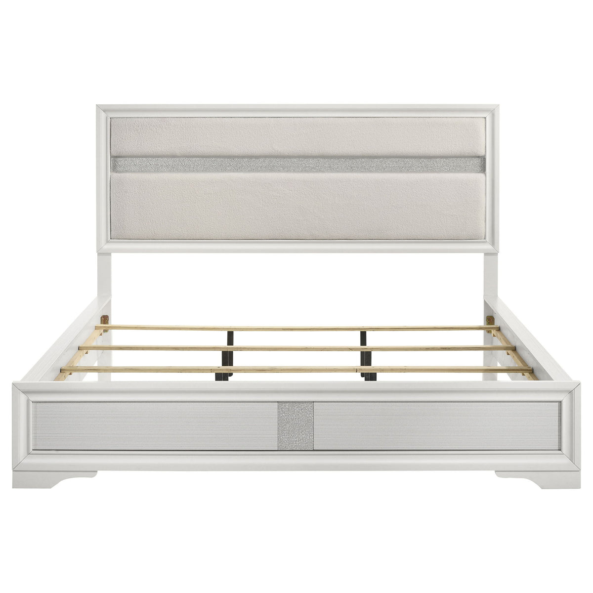 Miranda 54-inch Upholstered California King Panel Bed White