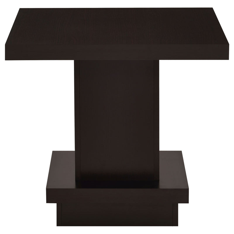 Reston Square Engineered Wood Side End Table Cappuccino