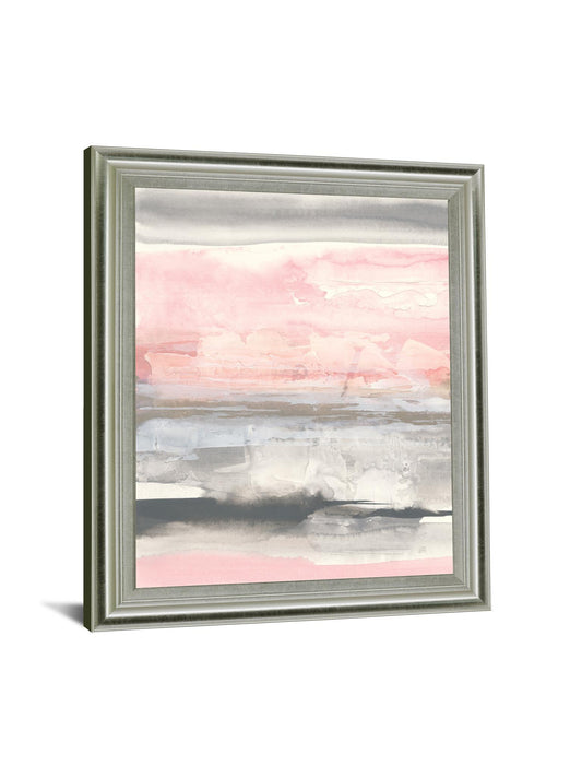 Blushed Horizon Mist - 28" x 34" Framed Wall Art - Pink