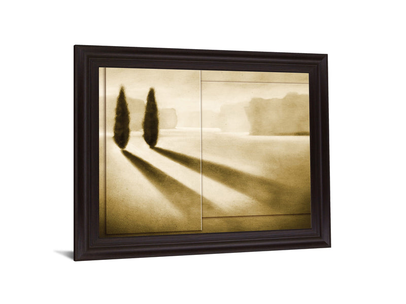 Silent Shadowscape - 28" x 34" Framed Wall Art - Light Brown