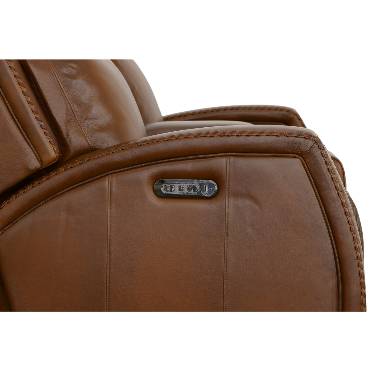 Flexsteel Mustang Power Loveseat with Console with Power Headrest