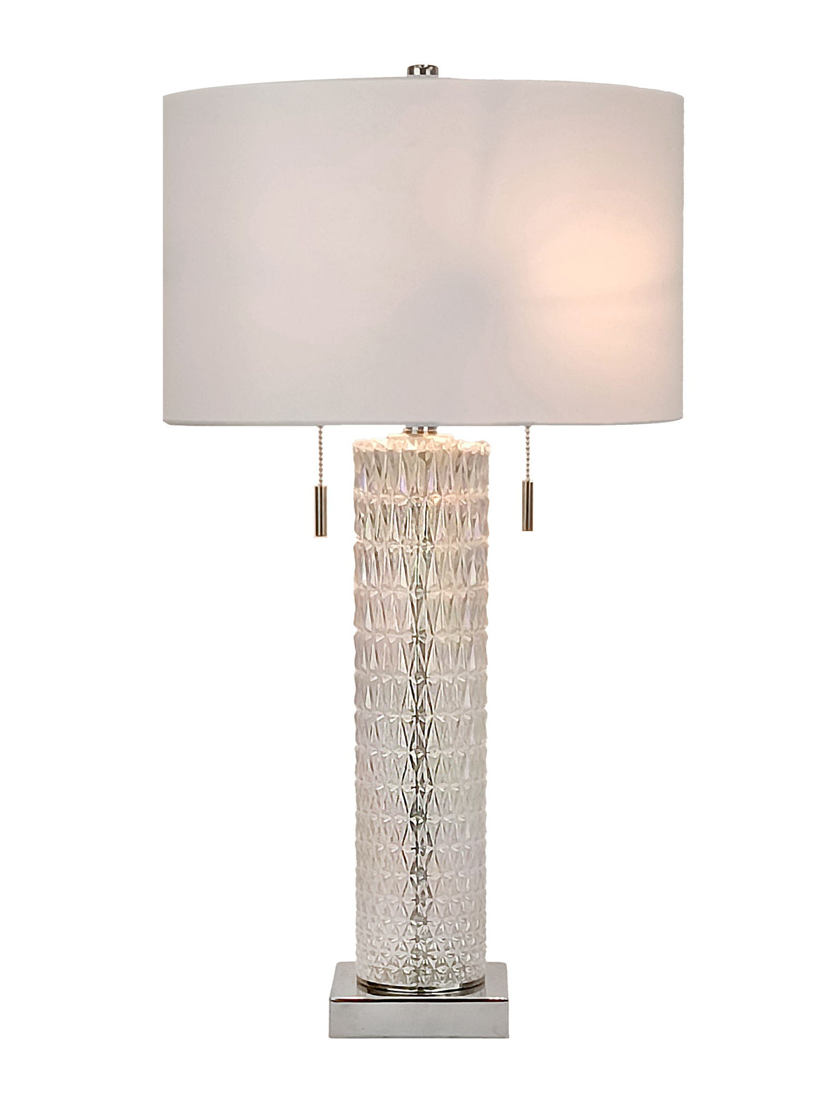 Radiant Glow Iridescent Glass & Metal Table Lamp (Set of 2) - Irradescent / Polished Nickel