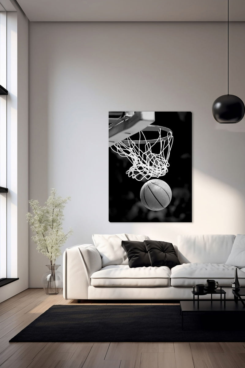 "Slam Dunk Moment" Gloss Canvas - Black / White
