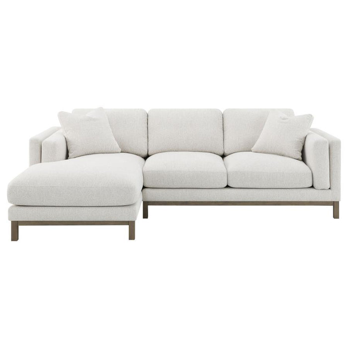 Geneva - Boucle Upholstered Sectional Chaise Sofa - Sand