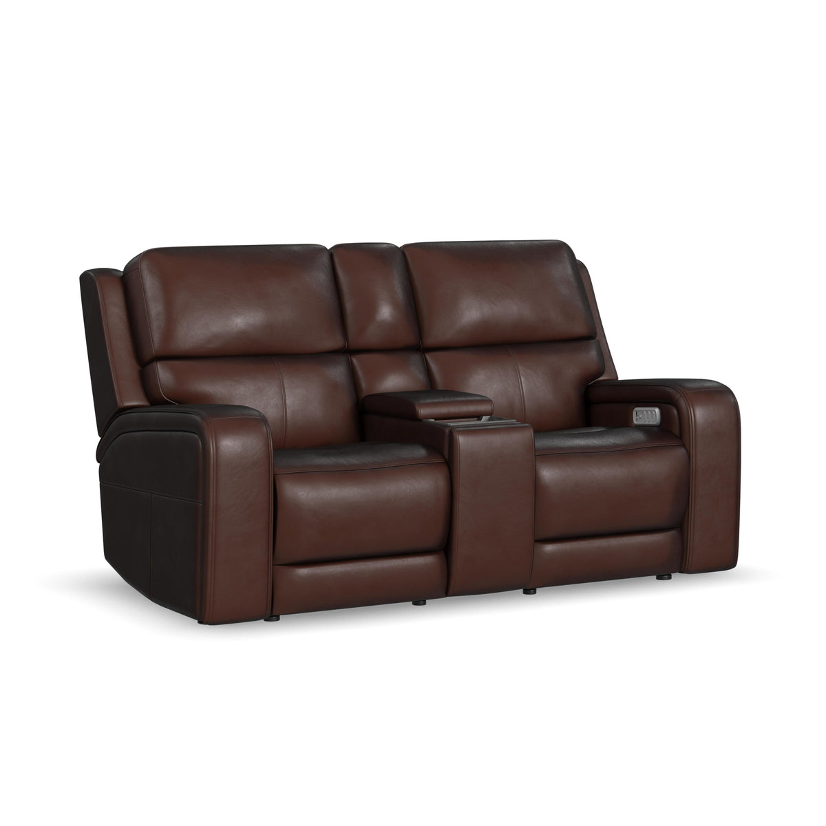 Flexsteel Oasis Power Reclining Loveseat with Console, Power Headrests, Lumbar, Heat & Massage