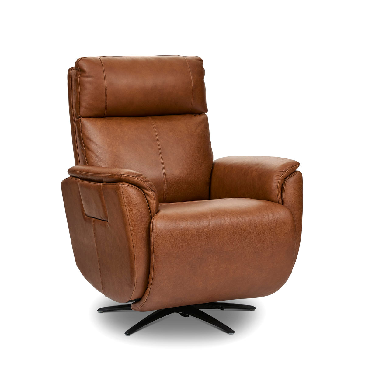 Flexsteel Cove Power Swivel Recliner with Power Headrest, Lumbar, Heat, & Massage