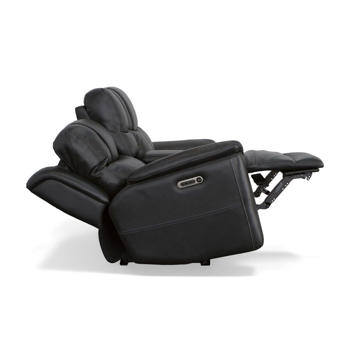 Flexsteel Crew Power Reclining Loveseat with Console, Power Headrests & Lumbar
