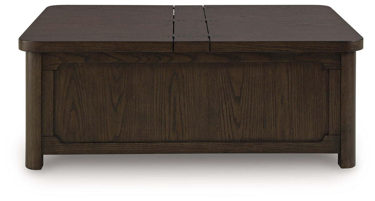Breckington - Cocktail Table With Storage - Dark Brown