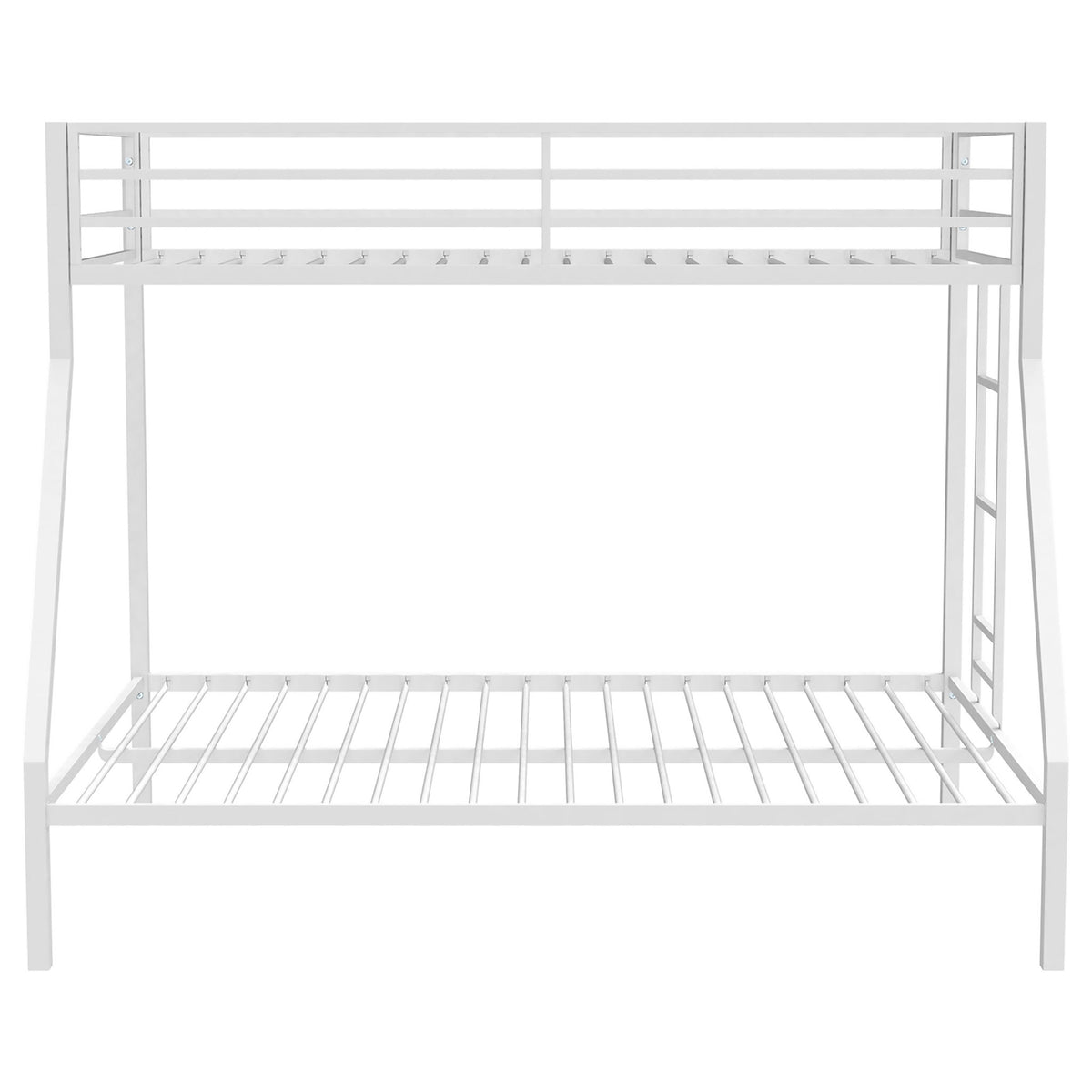 Alevera Metal Twin Over Full Bunk Bed with Ladder White