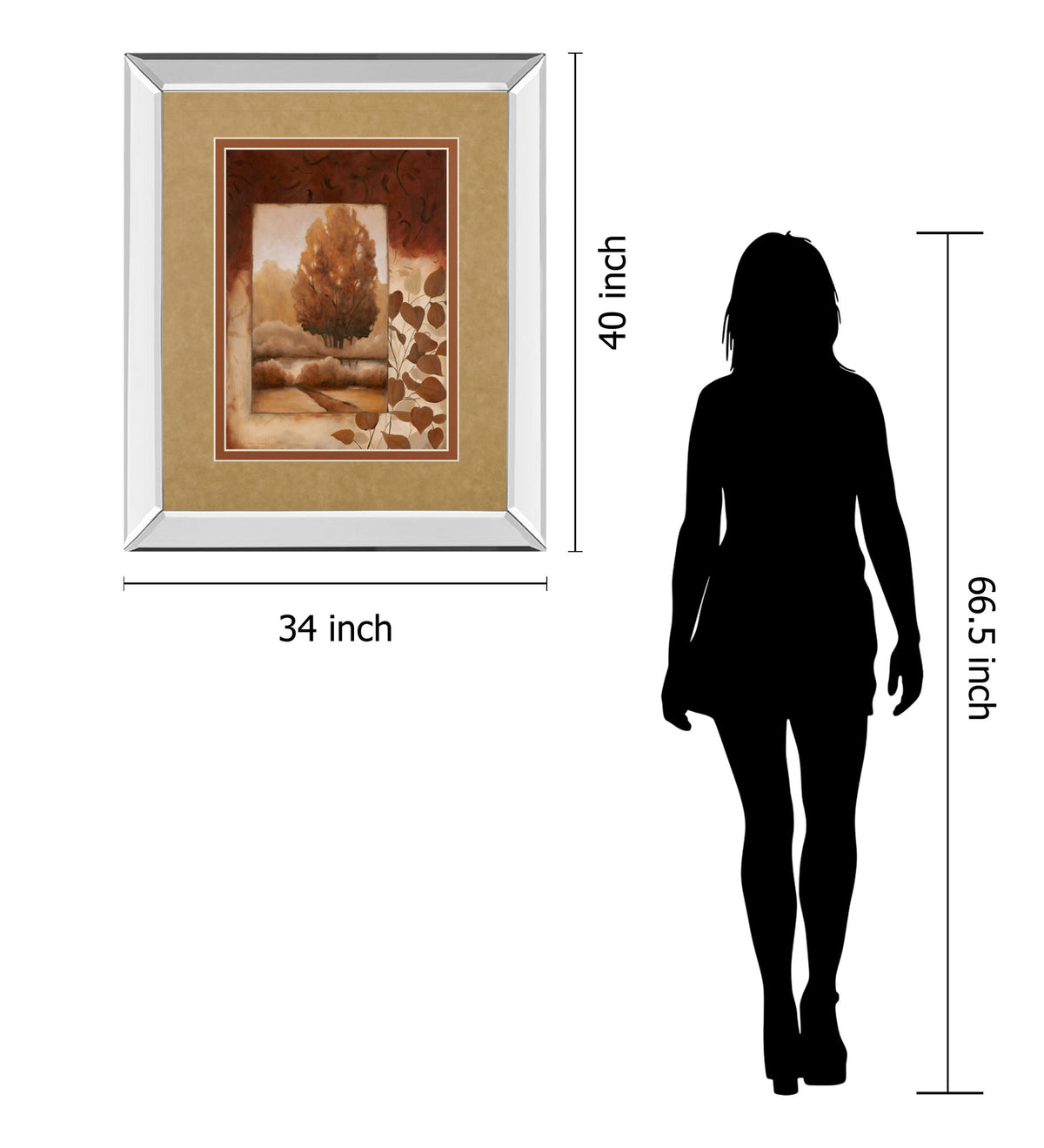 Fall Vignette Il By Carol Robinson - Mirror Framed Print Wall Art - Light Brown