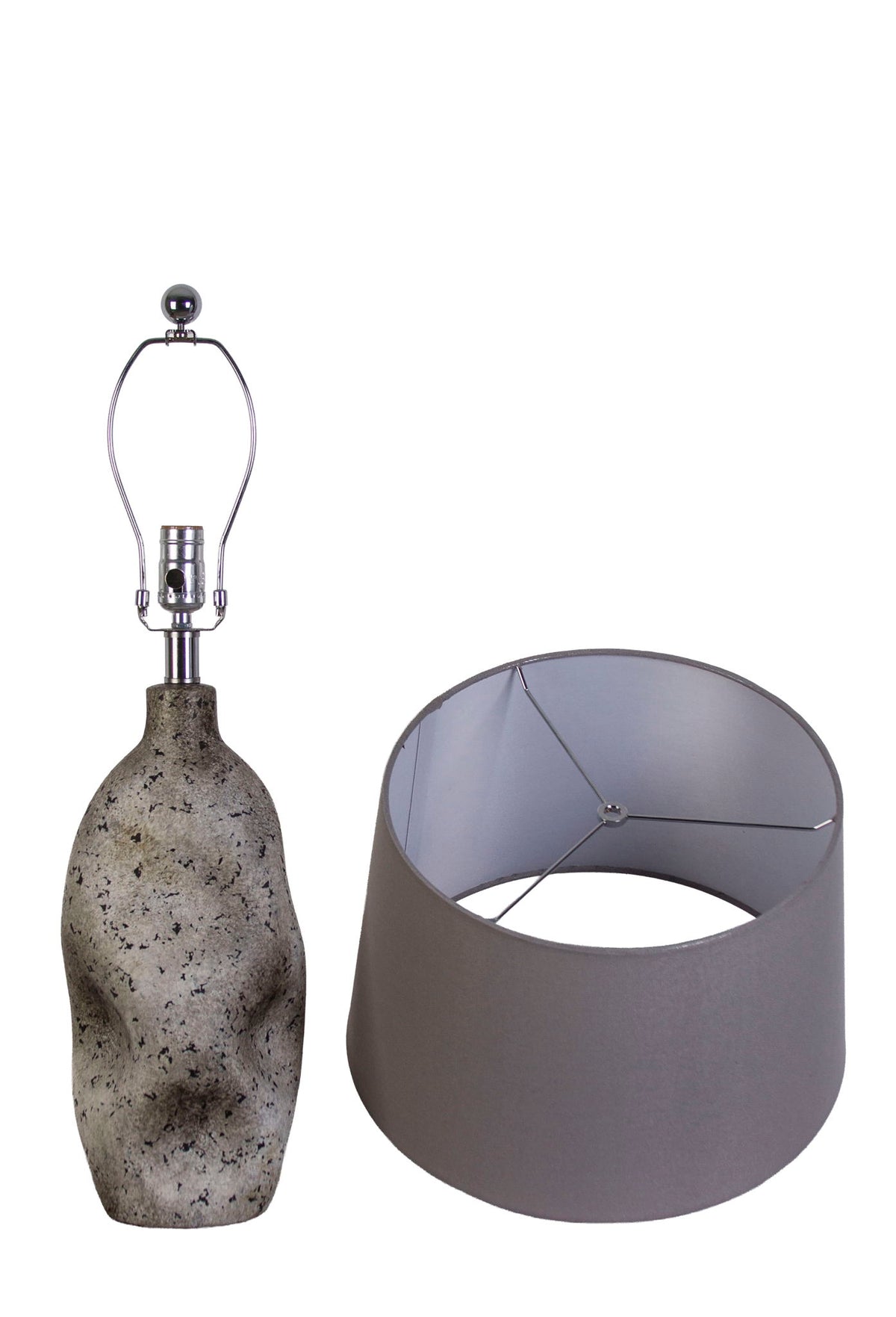 "Stonehaven Elegance" Ceramic Table Lamp (Set of 2) - Natural Stone
