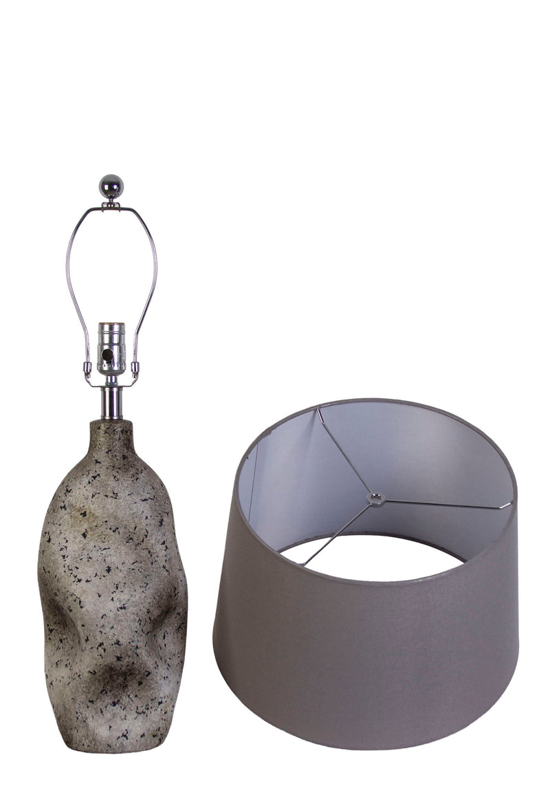 "Stonehaven Elegance" Ceramic Table Lamp (Set of 2) - Natural Stone