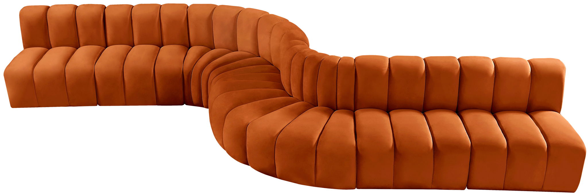 Arc - Velvet 8 Piece Curved Modular Sofa