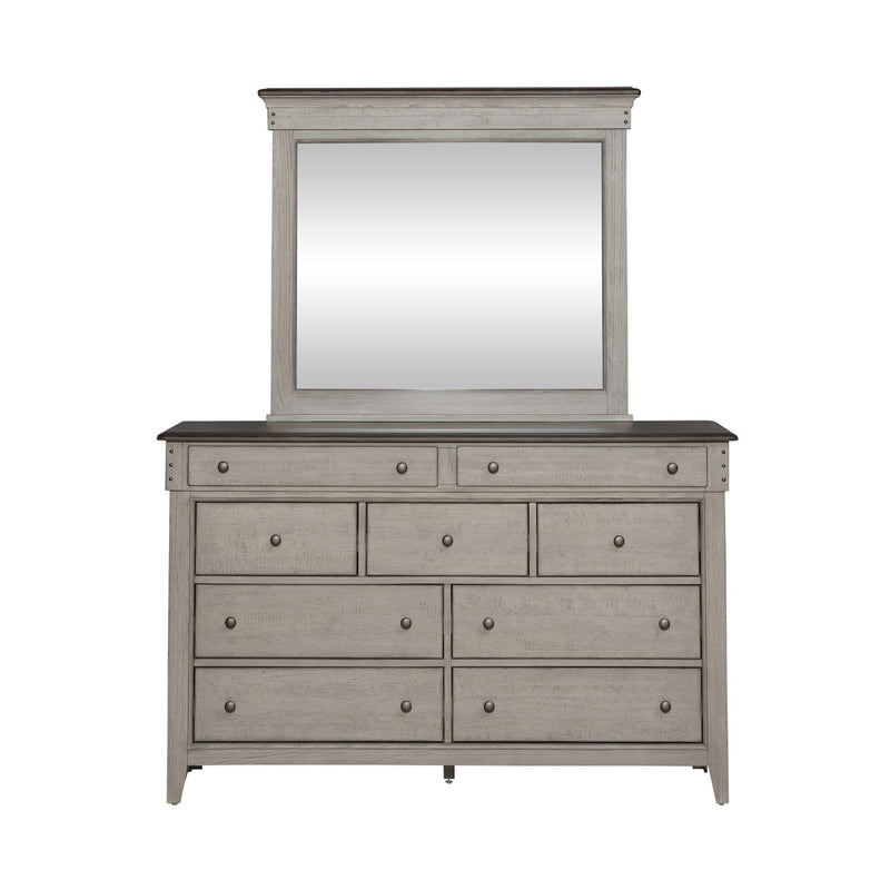 Ivy Hollow - Dresser & Mirror - Weathered Linen / Dusty Taupe