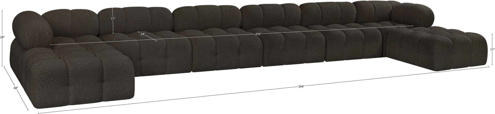 Ames - 8 Piece Fabric Modular Sectional
