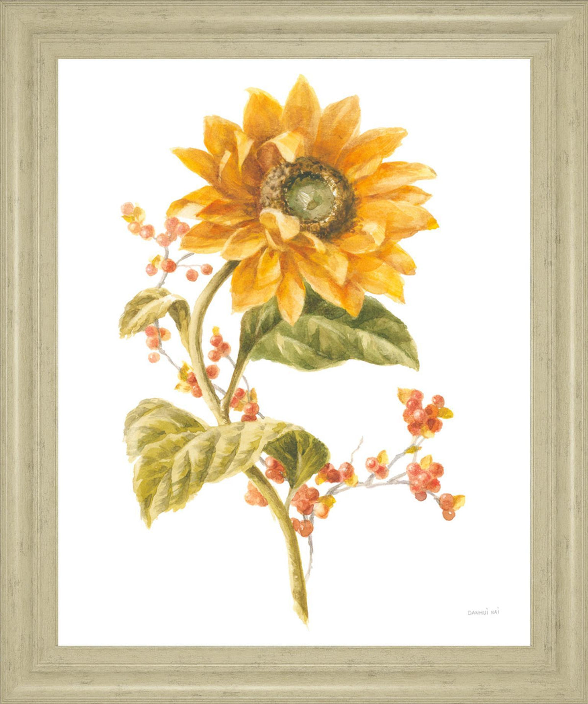 Golden Sunburst - 28" x 34" Framed Wall Art - Yellow