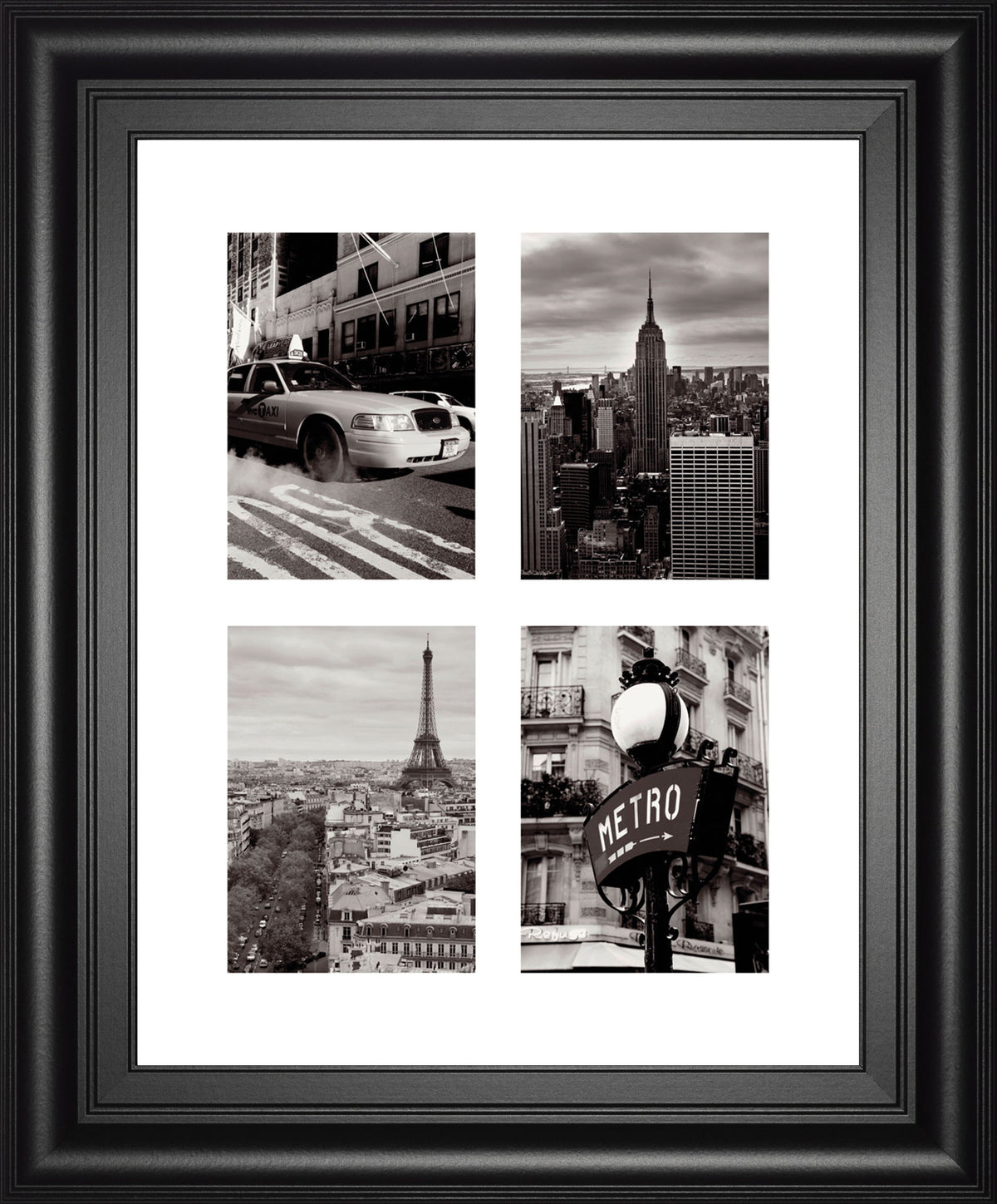City Composite By Joseph Eta - Framed Print Wall Art - Dark Gray