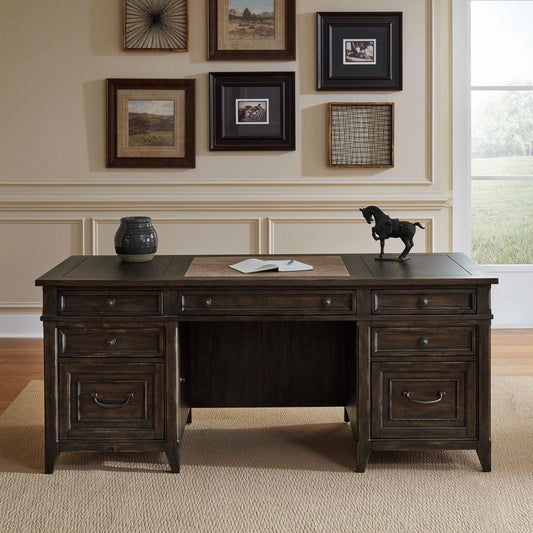 Paradise Valley - Executive Desk - Saddle Brown