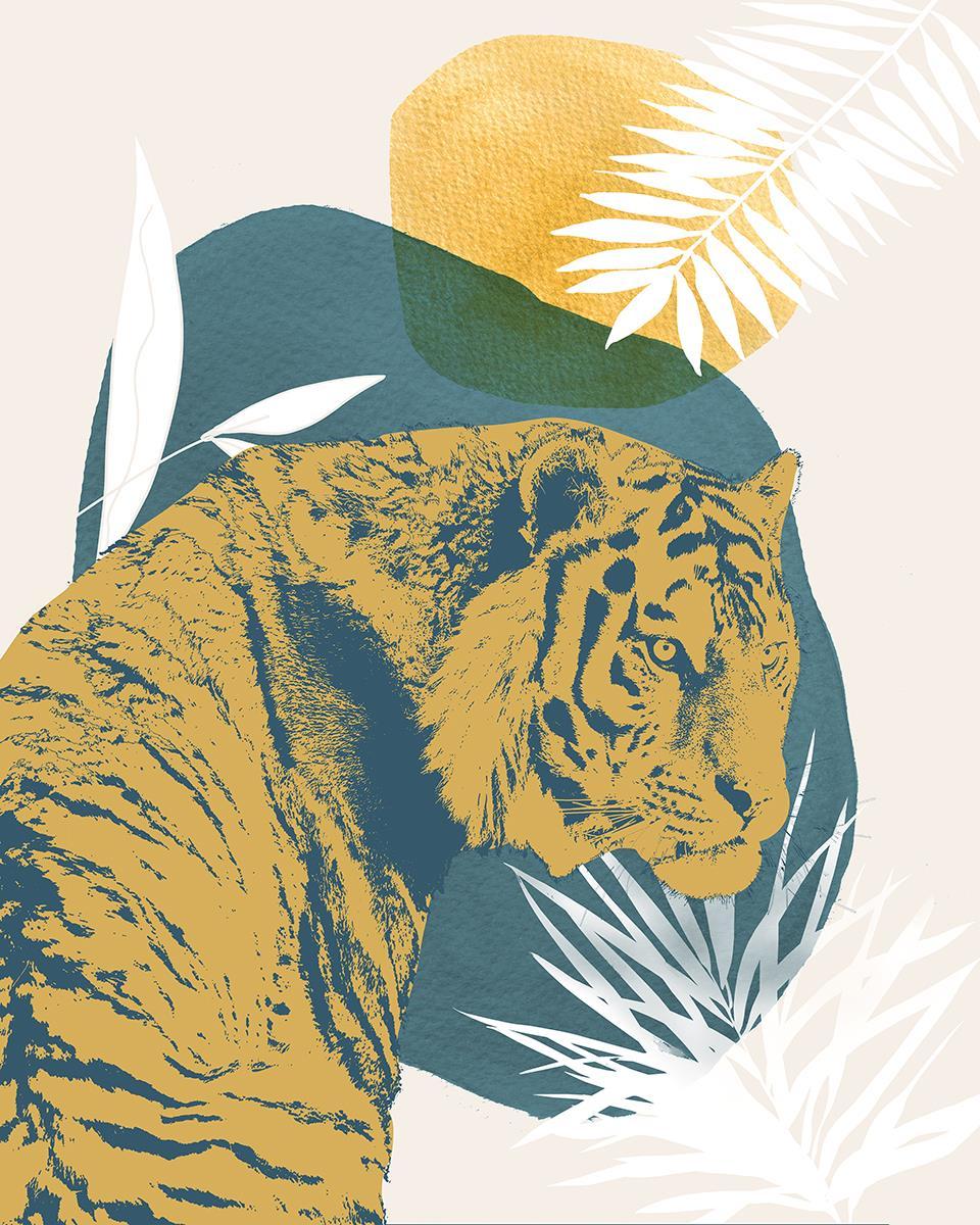 Jungle Cat I By Carol Robinson (Framed) - Yellow