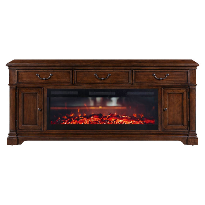 Fireplace TV Consoles - 512 84" Console With Fire FTS - Brown
