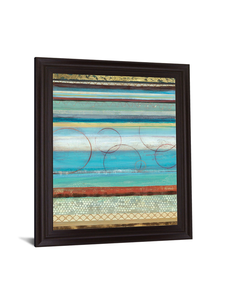 Azure Rhythm - 28" x 34" Framed Wall Art - Light Blue