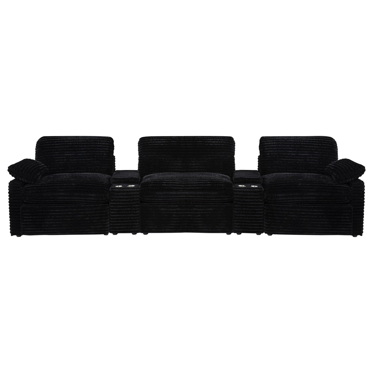 Collins 5-Piece Power Reclining Home Theater Seating Black