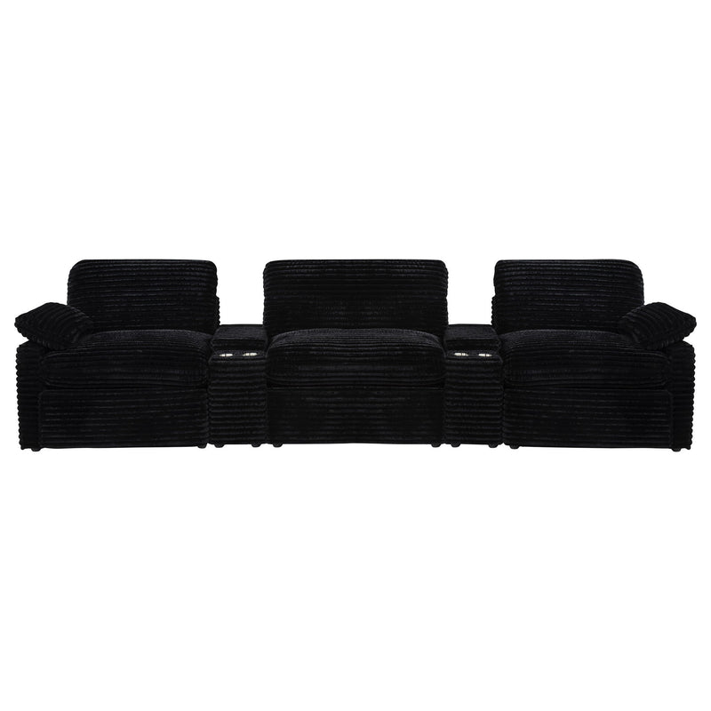Collins 5-Piece Power Reclining Home Theater Seating Black