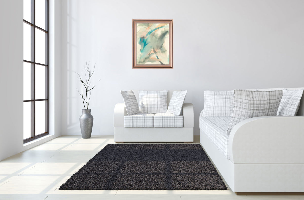 Tranquil Mist - 28" x 34" Framed Wall Art - Light Blue