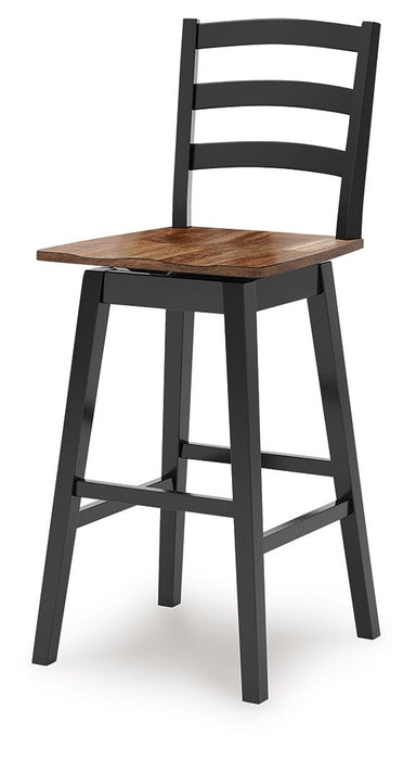 Wildenauer - Tall Swivel Barstool (Set of 2) - Brown / Black