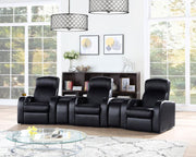 Cyrus Upholstered Home Theater Storage Wedge Console 3-seater (5pc)