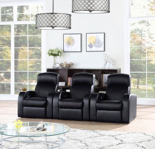 Cyrus Upholstered Home Theater Storage Wedge Console 3-seater (3pc)
