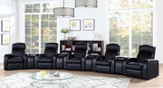 Cyrus Upholstered Home Theater Storage Wedge Console 5-seater (9pc)