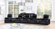 Cyrus Upholstered Home Theater Storage Wedge Console 5-seater (7pc)