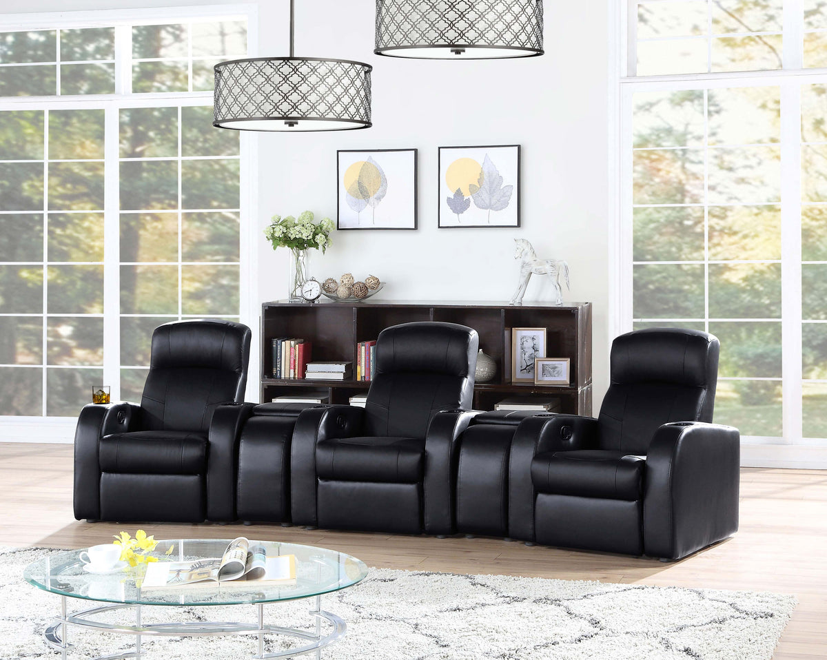 Cyrus Upholstered Home Theater Storage Wedge Console