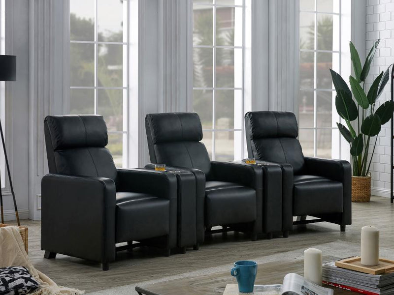 Toohey Upholstered Home Theater Storage Wedge Console 3-seater (5pc)