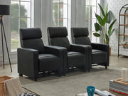Toohey Upholstered Home Theater Storage Wedge Console 3-seater (3pc)