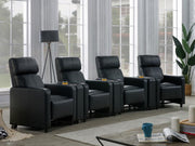 Toohey Upholstered Home Theater Storage Wedge Console 4-seater (7pc)