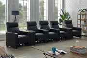 Toohey Upholstered Home Theater Storage Wedge Console 5-seater (7pc)